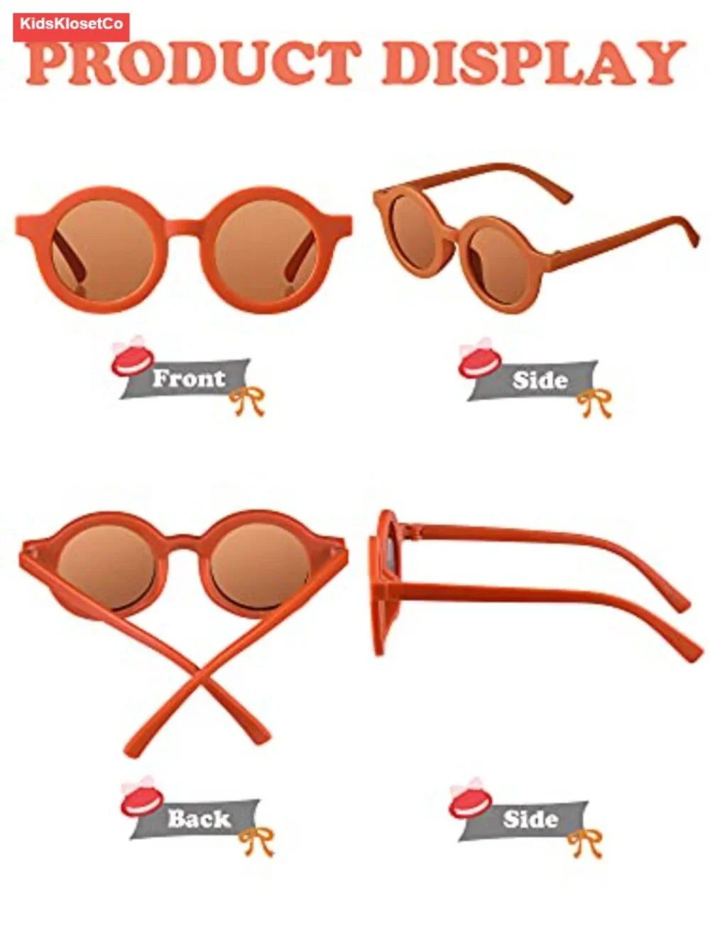 8 Pack Polarized Sunglasses for Kids Toddler Cute Plastic Retro